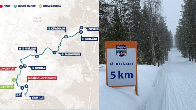 Visma Ski Classics Ylläs-Levi -hiihdon kartta